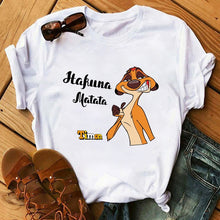 Load image into Gallery viewer, Maycaur T-shirt Women 2020 Summer Fashion Cartoon Lion King Pocket Print Tshirts Harajuku Casual Short Sleeve Tshirt Female Tops