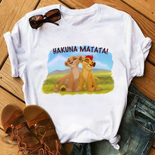 Load image into Gallery viewer, Maycaur T-shirt Women 2020 Summer Fashion Cartoon Lion King Pocket Print Tshirts Harajuku Casual Short Sleeve Tshirt Female Tops