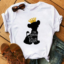 Load image into Gallery viewer, Maycaur T-shirt Women 2020 Summer Fashion Cartoon Lion King Pocket Print Tshirts Harajuku Casual Short Sleeve Tshirt Female Tops
