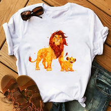 Load image into Gallery viewer, Maycaur T-shirt Women 2020 Summer Fashion Cartoon Lion King Pocket Print Tshirts Harajuku Casual Short Sleeve Tshirt Female Tops