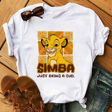Load image into Gallery viewer, Maycaur T-shirt Women 2020 Summer Fashion Cartoon Lion King Pocket Print Tshirts Harajuku Casual Short Sleeve Tshirt Female Tops