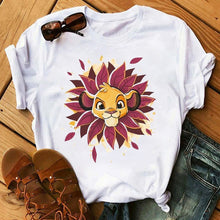 Load image into Gallery viewer, Maycaur T-shirt Women 2020 Summer Fashion Cartoon Lion King Pocket Print Tshirts Harajuku Casual Short Sleeve Tshirt Female Tops
