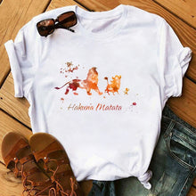 Load image into Gallery viewer, Maycaur T-shirt Women 2020 Summer Fashion Cartoon Lion King Pocket Print Tshirts Harajuku Casual Short Sleeve Tshirt Female Tops