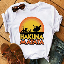 Load image into Gallery viewer, Maycaur T-shirt Women 2020 Summer Fashion Cartoon Lion King Pocket Print Tshirts Harajuku Casual Short Sleeve Tshirt Female Tops