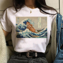 Load image into Gallery viewer, Cat Van Gogh T Shirt Women Art Print Aesthetic Tshirt 90s Cartoon T-Shirt Oversize Shirts Ulzzang Casual Female Clothes Tops Tee