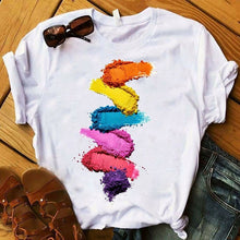 Load image into Gallery viewer, Women T Shirts Casual Harajuku Graphic Tee 3D Finger Nail Paint Color Print Woman Tshirt Summer Female T Shirt for Women Clothes
