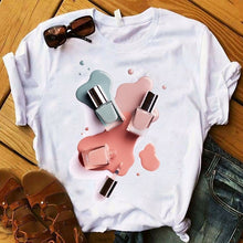 Load image into Gallery viewer, Women T Shirts Casual Harajuku Graphic Tee 3D Finger Nail Paint Color Print Woman Tshirt Summer Female T Shirt for Women Clothes