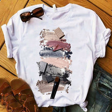 Load image into Gallery viewer, Women T Shirts Casual Harajuku Graphic Tee 3D Finger Nail Paint Color Print Woman Tshirt Summer Female T Shirt for Women Clothes