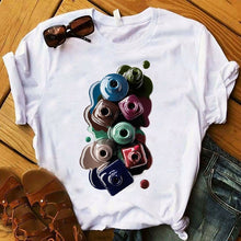 Load image into Gallery viewer, Women T Shirts Casual Harajuku Graphic Tee 3D Finger Nail Paint Color Print Woman Tshirt Summer Female T Shirt for Women Clothes