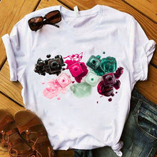 Load image into Gallery viewer, Women T Shirts Casual Harajuku Graphic Tee 3D Finger Nail Paint Color Print Woman Tshirt Summer Female T Shirt for Women Clothes