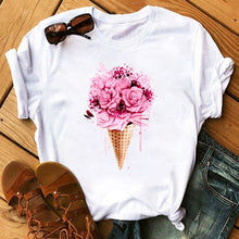 Load image into Gallery viewer, Maycaur Red Heart Butterfly Print Women Tshirt Fashion Casual O Neck Female T Shirt 90s Lady Yong Girl New Valentine's Day Gifts
