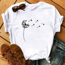 Load image into Gallery viewer, Maycaur Red Heart Butterfly Print Women Tshirt Fashion Casual O Neck Female T Shirt 90s Lady Yong Girl New Valentine's Day Gifts
