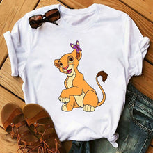 Load image into Gallery viewer, Maycaur T-shirt Women 2020 Summer Fashion Cartoon Lion King Pocket Print Tshirts Harajuku Casual Short Sleeve Tshirt Female Tops
