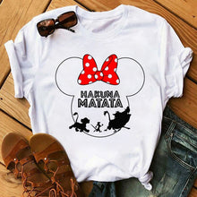 Load image into Gallery viewer, Maycaur T-shirt Women 2020 Summer Fashion Cartoon Lion King Pocket Print Tshirts Harajuku Casual Short Sleeve Tshirt Female Tops
