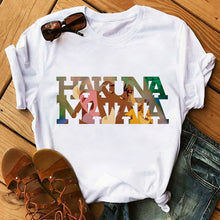 Load image into Gallery viewer, Maycaur T-shirt Women 2020 Summer Fashion Cartoon Lion King Pocket Print Tshirts Harajuku Casual Short Sleeve Tshirt Female Tops
