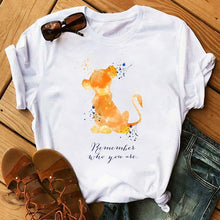 Load image into Gallery viewer, Maycaur T-shirt Women 2020 Summer Fashion Cartoon Lion King Pocket Print Tshirts Harajuku Casual Short Sleeve Tshirt Female Tops

