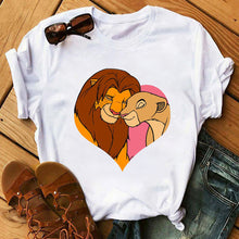 Load image into Gallery viewer, Maycaur T-shirt Women 2020 Summer Fashion Cartoon Lion King Pocket Print Tshirts Harajuku Casual Short Sleeve Tshirt Female Tops
