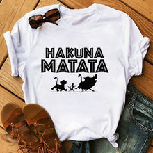 Load image into Gallery viewer, Maycaur T-shirt Women 2020 Summer Fashion Cartoon Lion King Pocket Print Tshirts Harajuku Casual Short Sleeve Tshirt Female Tops
