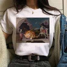 Load image into Gallery viewer, Cat Van Gogh T Shirt Women Art Print Aesthetic Tshirt 90s Cartoon T-Shirt Oversize Shirts Ulzzang Casual Female Clothes Tops Tee
