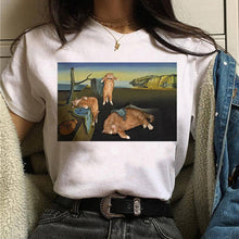 Load image into Gallery viewer, Cat Van Gogh T Shirt Women Art Print Aesthetic Tshirt 90s Cartoon T-Shirt Oversize Shirts Ulzzang Casual Female Clothes Tops Tee
