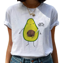 Load image into Gallery viewer, Women T-shirts Fashion Avocado Harajuku Kawaii Cartoon T-Shirt Women Small Female T-shirt 90s Graphic Tops Tshirt Vintage Tshirt
