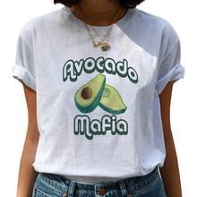 Load image into Gallery viewer, Women T-shirts Fashion Avocado Harajuku Kawaii Cartoon T-Shirt Women Small Female T-shirt 90s Graphic Tops Tshirt Vintage Tshirt
