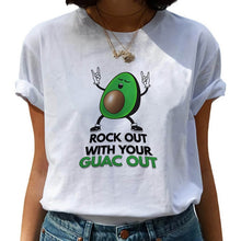 Load image into Gallery viewer, Women T-shirts Fashion Avocado Harajuku Kawaii Cartoon T-Shirt Women Small Female T-shirt 90s Graphic Tops Tshirt Vintage Tshirt
