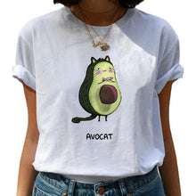 Load image into Gallery viewer, Women T-shirts Fashion Avocado Harajuku Kawaii Cartoon T-Shirt Women Small Female T-shirt 90s Graphic Tops Tshirt Vintage Tshirt
