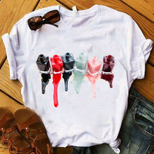 Load image into Gallery viewer, Women T Shirts Casual Harajuku Graphic Tee 3D Finger Nail Paint Color Print Woman Tshirt Summer Female T Shirt for Women Clothes
